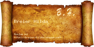 Breier Hilda névjegykártya